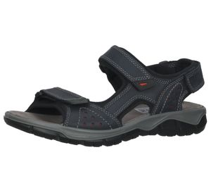 bama men's trekking sandals, genuine leather sandals with Velcro straps, Made in Italy 1095322 dark blue