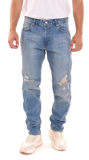 2Y Premium Herren Jeans stylische Denim-Hose im Used-Look B6784BLU Blau