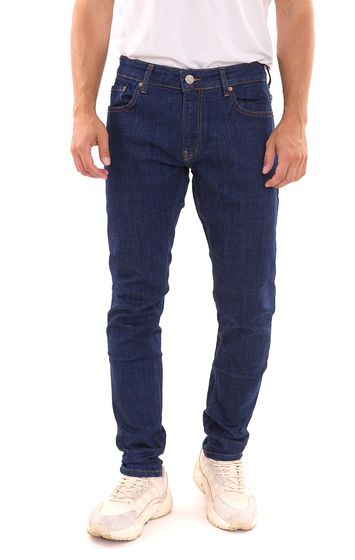 2Y Premium men's skinny jeans fashionable denim trousers in 5-pocket style B6541BLU dark blue