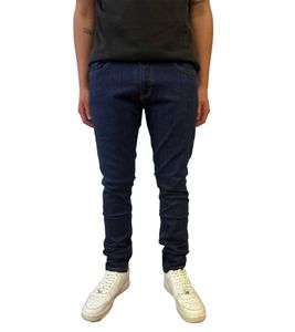 2Y Premium Herren Skinny-Jeans modische Denim-Hose im 5-Pocket-Style B6541BLU Dunkelblau