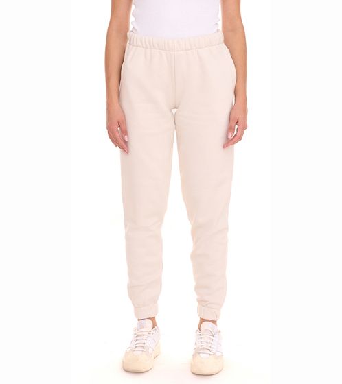 sealia Kayla Damen Jogginghose modische Sweat-Hose mit Eingrifftaschen Beige