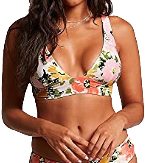 VOLCOM Counting women's bikini top with floral all-over pattern swimwear O1312100 MLT colorful