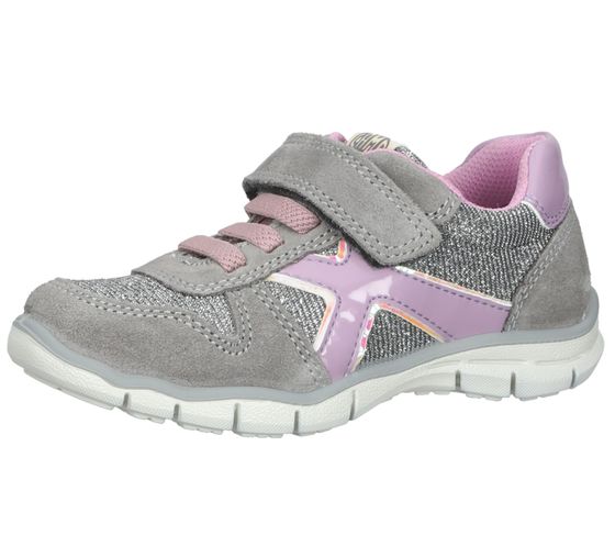 bama children's sneakers for girls with removable footbed and real leather overlays Shock Absorber 1095780 Gray/Silver