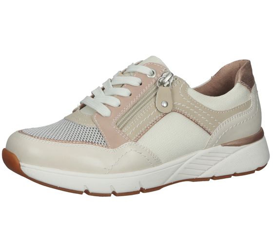 bama Damen Sneaker Freizeit-Schuhe mit Reißverschluss Materialmix mit Shock Absorber 1093198 Beige