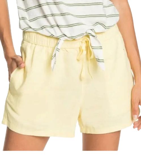 Roxy Love women's shorts, stylish summer trousers, linen trousers ERJNS03333 YDZ0 yellow