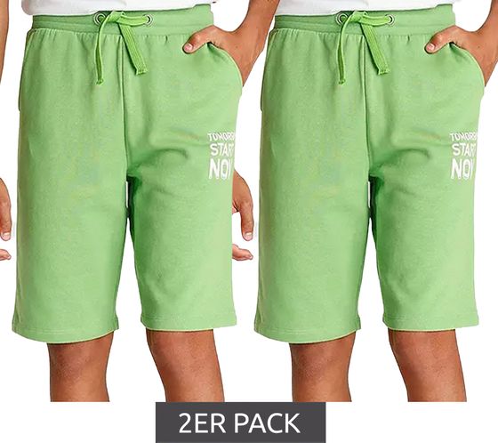 Lot de 2 shorts garçon KIDSWORLD en coton, short d'été, short, 61669804, vert