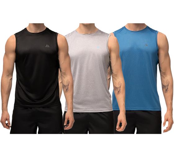 DANISH ENDURANCE sustainable men's tank top muscle shirt functional shirt fitness 114000 black, grey or blue