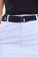 Pack of 2 DELMAO women's knee-length skirts in a striped look, summer skirt with belt 98653165 blue/white