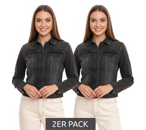 Lot de 2 vestes en jean pour femme GANG JEANS Veste en jean aspect délavé 68113848 gris/noir
