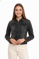 2er Sparpack GANG JEANS Damen Denim-Jacke Jeans-Jacke im Washed Look 68113848 Grau/Schwarz