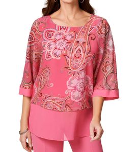 select by Hermann Lange Damen Sommer-Bluse im Kimono-Schnitt Chiffon 39528733 Pink