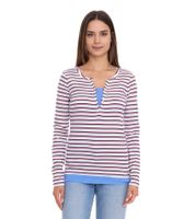 Maglia donna AjC maniche lunghe con pizzo, maglia attillata in cotone 12726709 bianco/blu/rosso