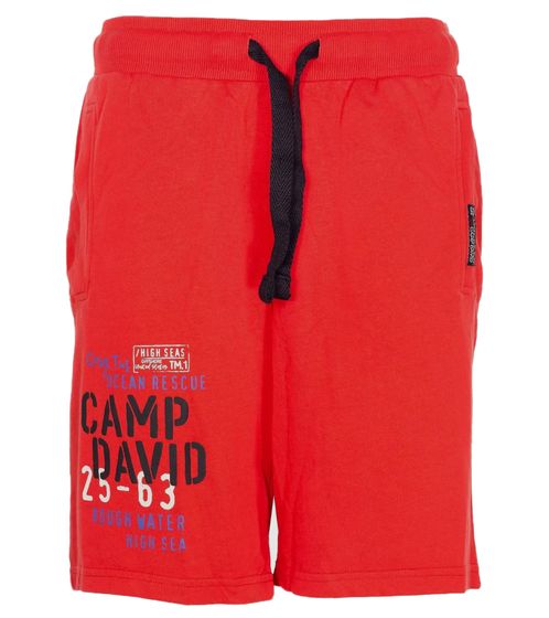 CAMP DAVID men's sweat shorts with cotton content, summer shorts, limited edition by Dieter Bohlen, red