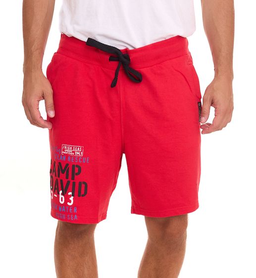 CAMP DAVID Herren Sweat-Shorts mit Baumwollanteil Sommer-Shorts Limited Edition von Dieter Bohlen Rot