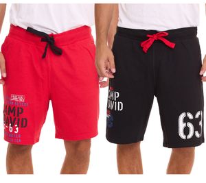 CAMP DAVID Herren Sweat-Shorts mit Baumwollanteil Sommer-Shorts Limited Edition von Dieter Bohlen Schwarz oder Rot