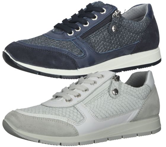 bama ladies sneakers genuine leather leisure shoes Made in Italy with removable footbed 10953 light grey or dark blue