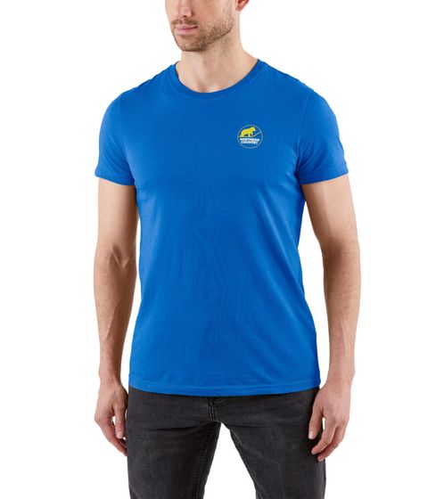 NORTHERN COUNTRY t-shirt pour homme chemise en coton à la mode avec logo imprimé 00009471 bleu/jaune