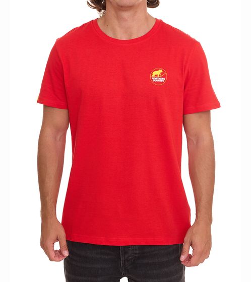 NORTHERN COUNTRY men's T-shirt fashionable cotton shirt with logo print 00009471 red/yellow