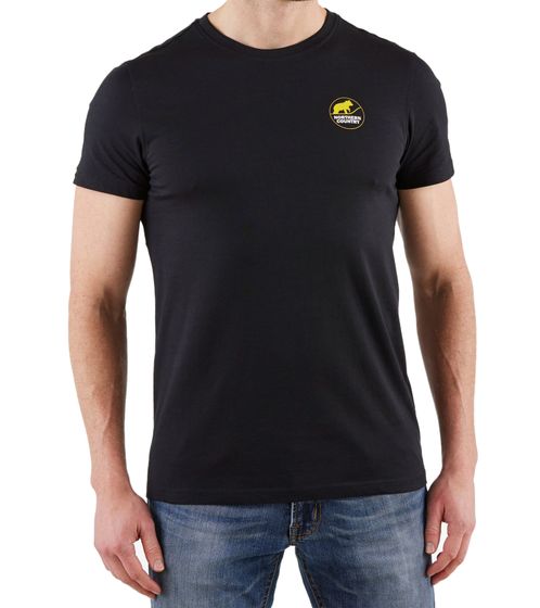 NORTHERN COUNTRY Herren T-Shirt modisches Baumwoll-Shirt mit Logo-Print 00009471 Schwarz