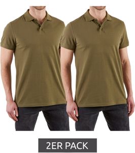 Pack of 2 NORTHERN COUNTRY men's polo shirts with pen holder, cotton shirt, work shirt 00010613 olive green