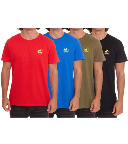 NORTHERN COUNTRY Herren T-Shirt modisches Baumwoll-Shirt mit Logo-Print 00009471 Blau, Grün, Schwarz oder Rot