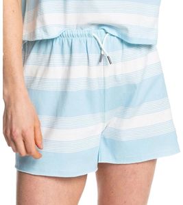 Quiksilver Beach Generation Damen Sommer-Hose kurze Baumwoll-Shorts Strand-Hose EQWFB03013 Blau/Weiß