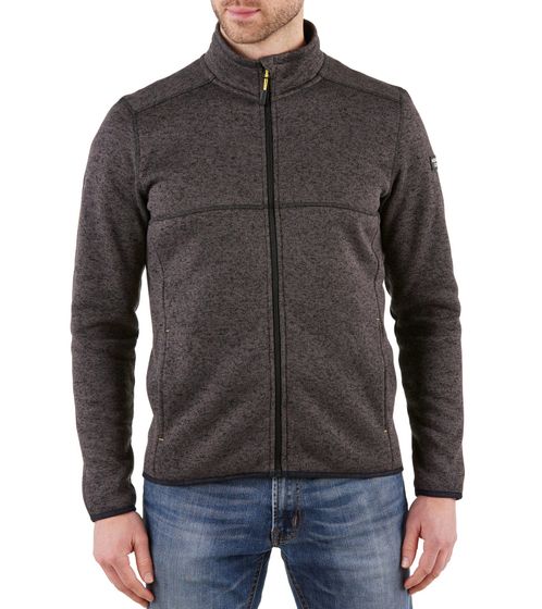 NORTHERN COUNTRY Herren Sweat-Jacke mit Kinnschutz melierte Arbeits-Jacke mit zwei Vordertaschen 00009467 Schwarz