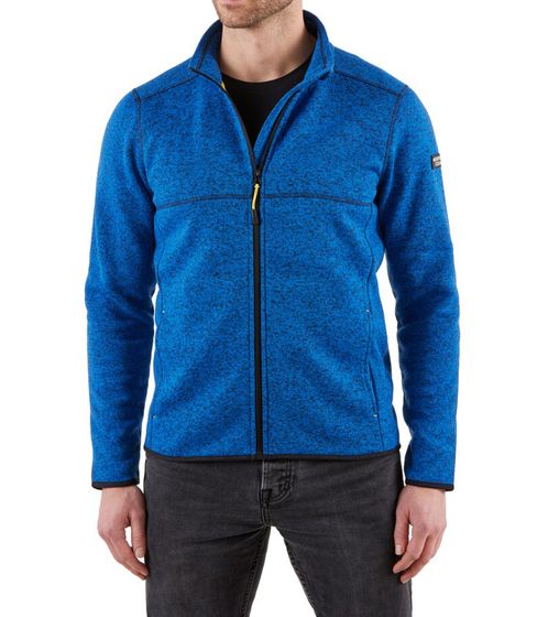 NORTHERN COUNTRY Herren Sweat-Jacke mit Kinnschutz melierte Arbeits-Jacke mit zwei Vordertaschen 00009467 Blau