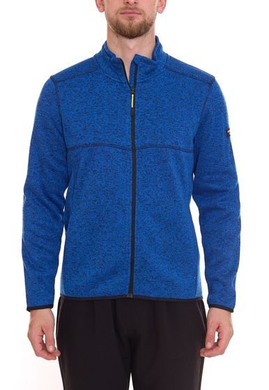 NORTHERN COUNTRY Herren Sweat-Jacke mit Kinnschutz melierte Arbeits-Jacke mit zwei Vordertaschen 00009467 Blau