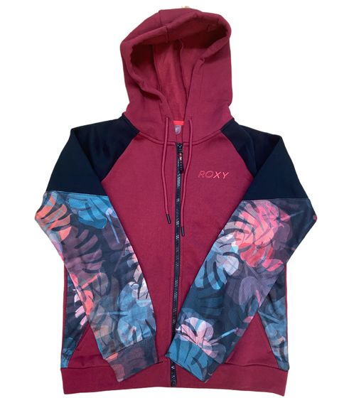 Roxy Clap Your Hands women's sweat jacket with adjustable hood, everyday jacket ERJFT04496 RRR0 wine red/black