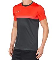 NIKE Academy Pro Camiseta de entrenamiento para hombre con tecnología Dri-FIT Camiseta deportiva con inserciones de malla Camiseta de manga corta BV6926-079 Gris/Naranja