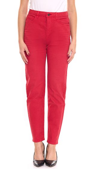 ESPRIT Jean fuselé femme Pantalon en denim 5 poches en coton biologique 010EE1B315 B02 610 rouge