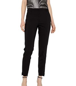 ESPRIT Damen Stretch-Chino mit glänzendem Zierstreifen Stoff-Hose 129EE1B030 001 Schwarz