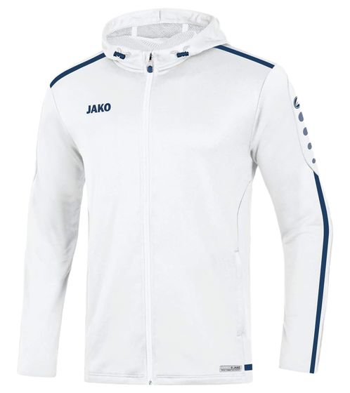 JAKO STRIKE 2.0 Herren Trainings-Jacke mit Jako-Tec-Concept Kapuzen-Jacke Fitness-Jacke 6819 90 Weiß