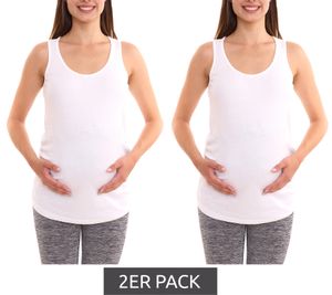 2er Pack neun 9 monate Damen Sommer-Top schlichtes Schwangerschafts-Shirt Umstandsmode 65642053 Weiß 2er Pack neun 9 monate Damen Sommer-Top schlichtes Schwangerschafts-Shirt Umstandsmode 65642053 Weiß