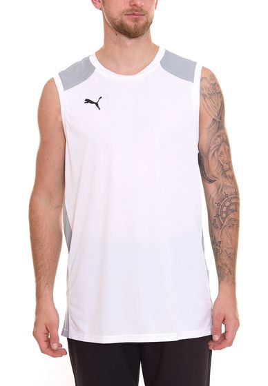 PUMA Basketball Game Jersey Herren Tank-Top mit Mesh-Einsätzen Sport-Shirt 605069 02 Weiß/Grau