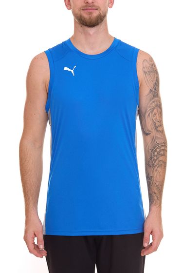 PUMA Basketball Game Jersey Men's Tank Top with Mesh Inserts Sports Shirt 605069 06 Blue