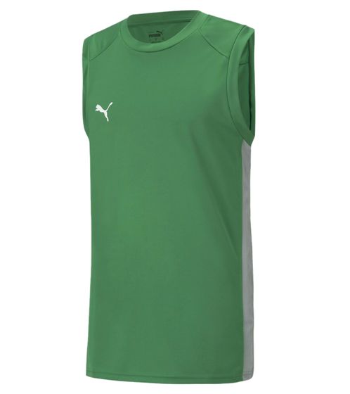 PUMA Basketball Game Jersey Men's Tank Top with Mesh Inserts Sports Shirt 605069 03 Green/Gray