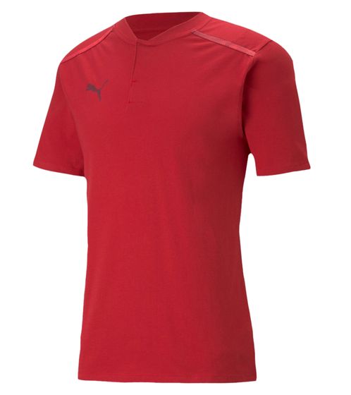 PUMA teamCUP Casuals men's polo shirt with short stand-up collar, sports shirt 656742 01 red