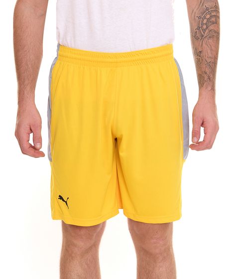 PUMA Basketball Game Men's Shorts with Mesh Inserts Training Pants 60507004 Yellow