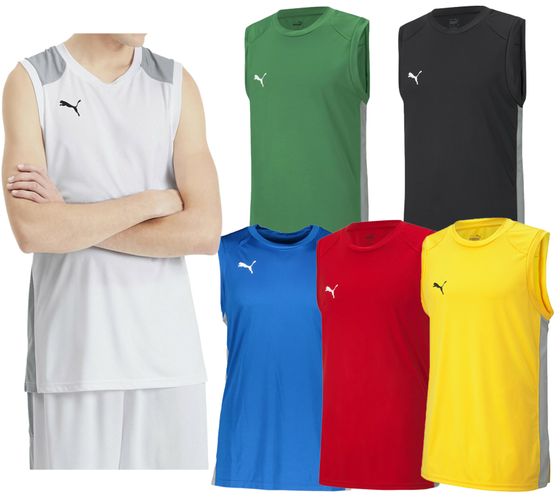 PUMA Basketball Game Jersey Herren Tank-Top mit Mesh-Einsätzen Sport-Shirt 605069 Rot, Blau, Weiß, Grün, Schwarz oder Gelb