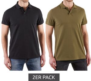 2er Pack NORTHERN COUNTRY Herren Polo-Shirt mit Stifthalter Baumwoll-Shirt Arbeits-Shirt 00010613 Grün oder Schwarz