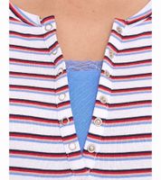 2er Pack AjC Damen Langarm-Shirt mit Spitze figurbetontes Baumwoll-Shirt 12726709 Weiß/Blau/Rot