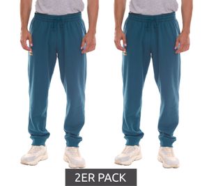 Lot de 2 pantalons de jogging Kappa Dragonfly pour hommes, pantalons de survêtement confortables avec logo imprimé et bas de jambe côtelés élastiques 710662 bleu pétrole