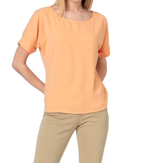 ESPRIT Damen Shirt leichte Blusen-Top Kurzarm-Shirt 020EO1F310 820 Orange