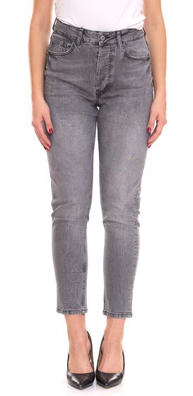 edc by ESPRIT Pantalon 5 poches, jean slim fit extensible pour femme avec patte de boutonnage 109CC1B049 913 gris