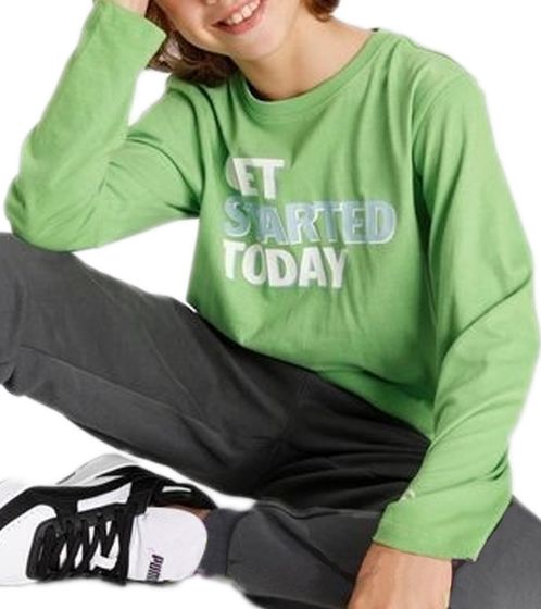 KIDSWORLD children's T-shirt for boys with front print long-sleeved shirt 48865805 green