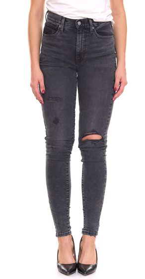 LEVI´S Mile High Damen Jeans Super Skinny Denim-Hose Jeans im Used-Look 51303041 Schwarz