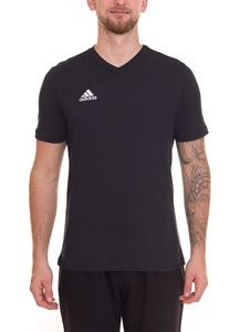 adidas Entrada 22 men's T-shirt sustainable cotton shirt with V-neck HC0448 black