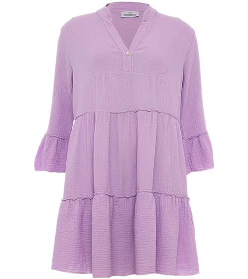 ZWILLINGSHERZ Shanti Damen Sommer-Kleid stylisches Mini-Kleid aus reiner Baumwolle 2021 Violett